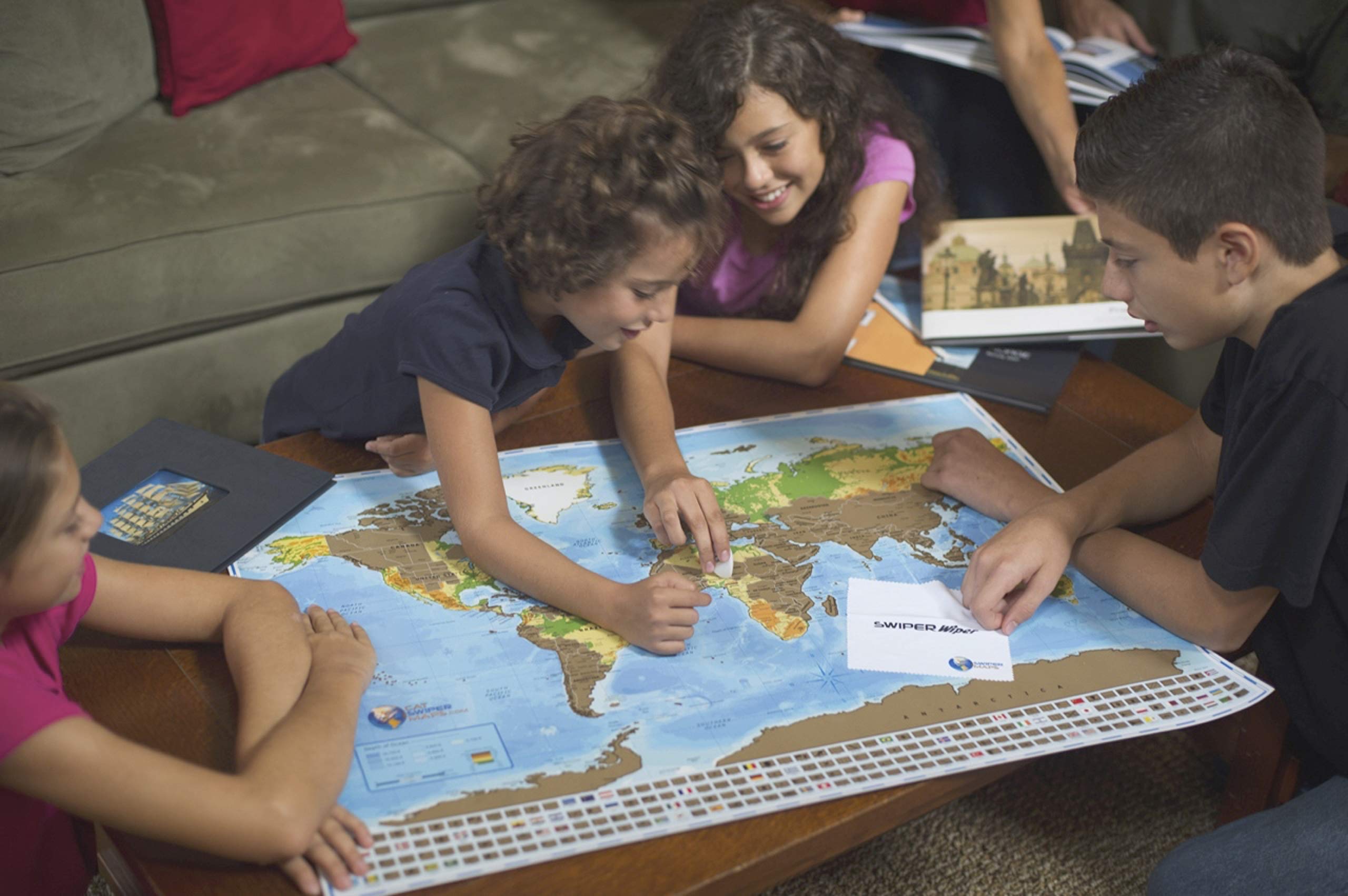 Buy Scratch off travel map of the world Easy to scratch off world