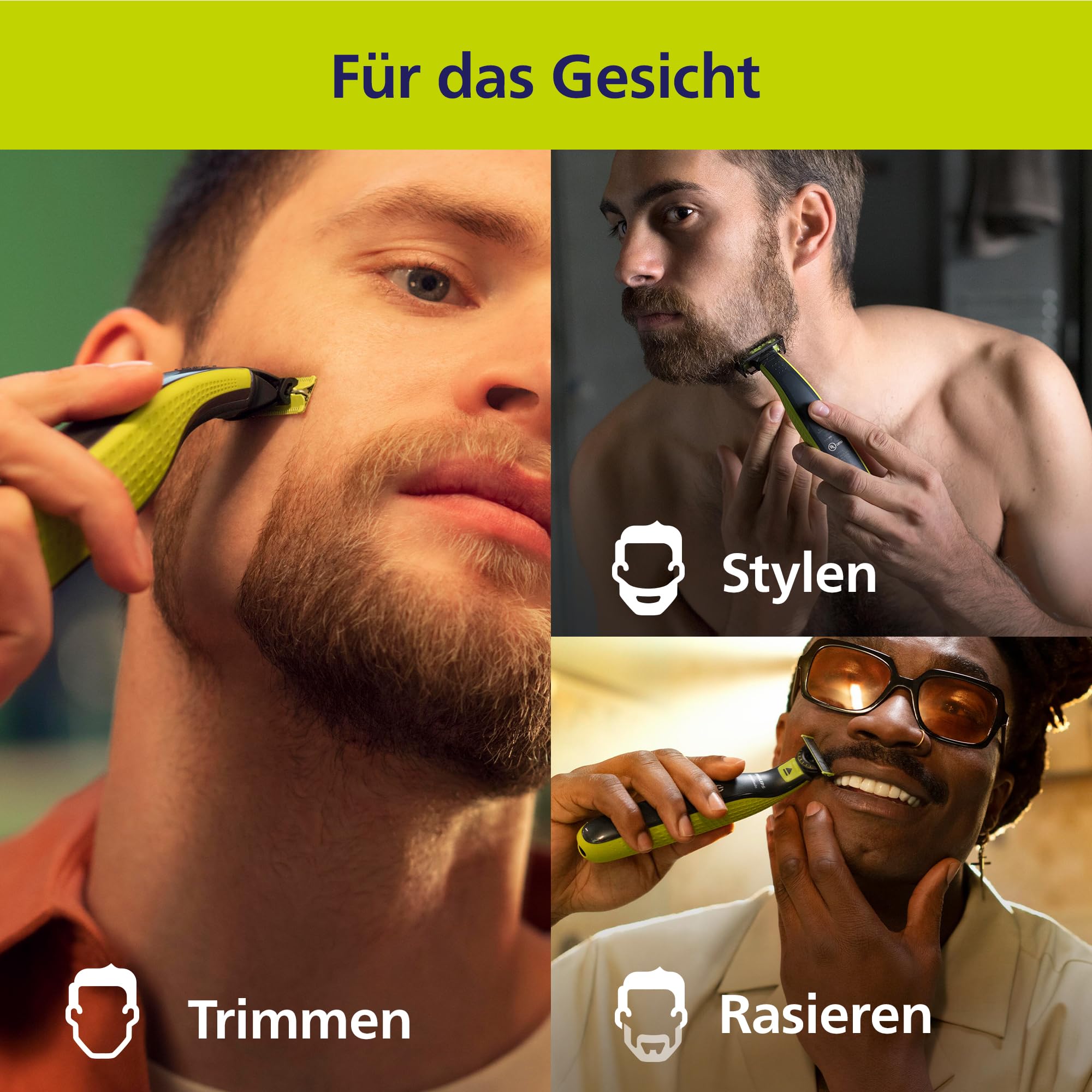 PHILIPS OneBlade 360 Face & Body elektrischer Rasierer Trimmer Bodygroomer 3x 360 Klingen Nass- Trockenrasur QP2824/31