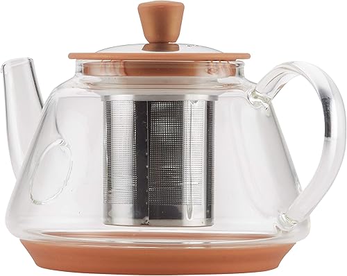 Miniatura 4 de BonJour Tetera de borosilicato de cobre, 1 pieza, vidrio con detalles metálicos