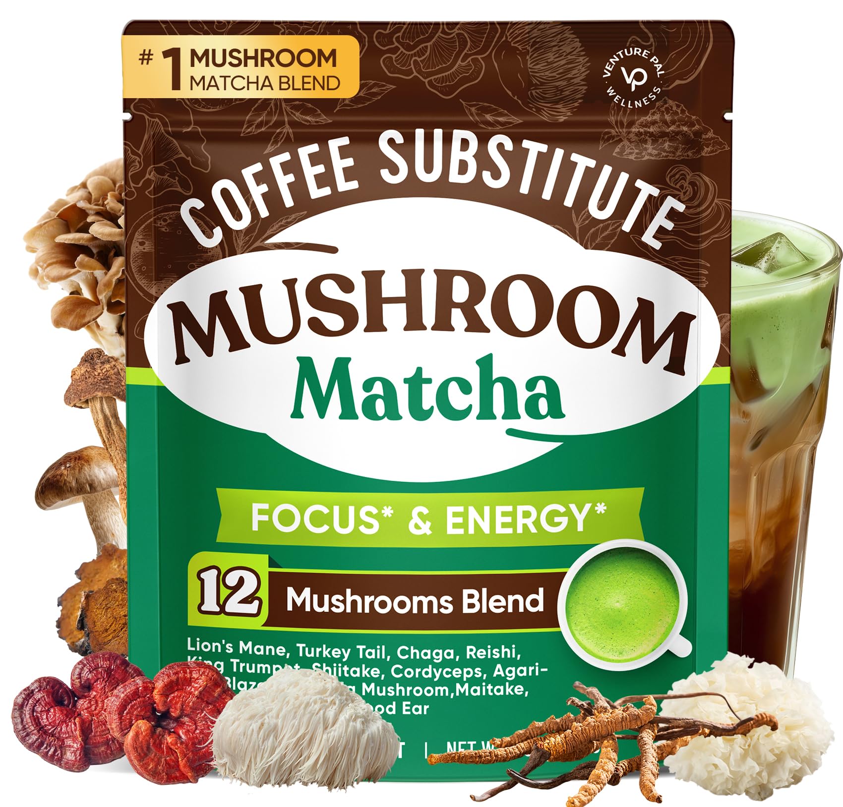 Venture Pal SUPERFOODS Mushroom Matcha Powder