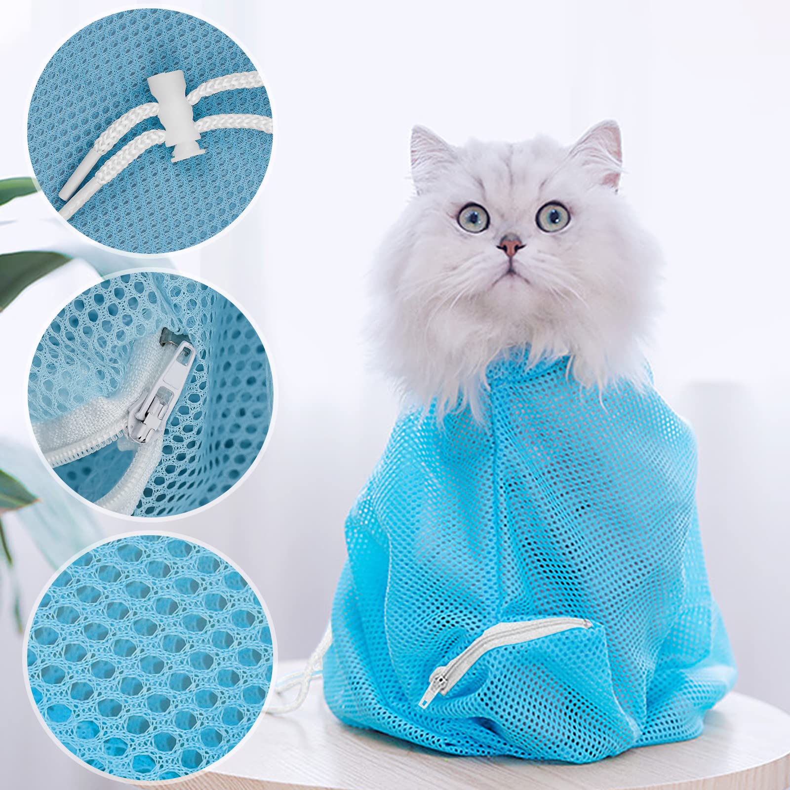 2 Borse da Bagno Gatto, Borsa Toelettatura per Cat, Borsa da Bagno per Animali Domestici Anti-morso per La Toelettatura degli Animali Domestici