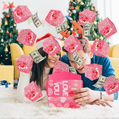 Miniatura 5 de Caja de regalo sorpresa explosión para dinero, caja de regalo única plegable de sobre rojo, cajas de regalo creativas de explosión, caja de regalo