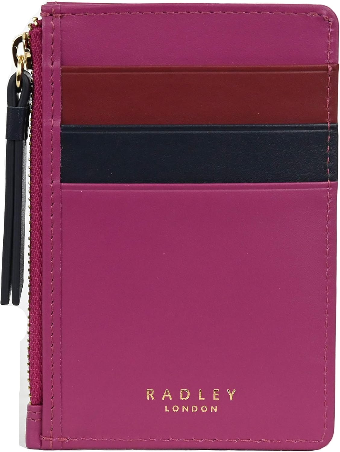 Radley Small Leather Zip Top Coin Purse Card Holder Swinging on a Rainbow in Cerise Pink BigaMart