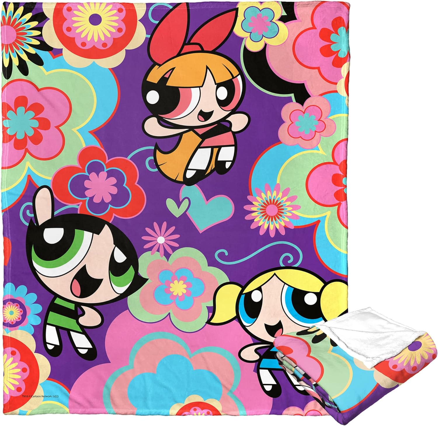 Northwest Powerpuff Girls Silk Touch Throw Blanket, 50" x 60", Flower Exploosion