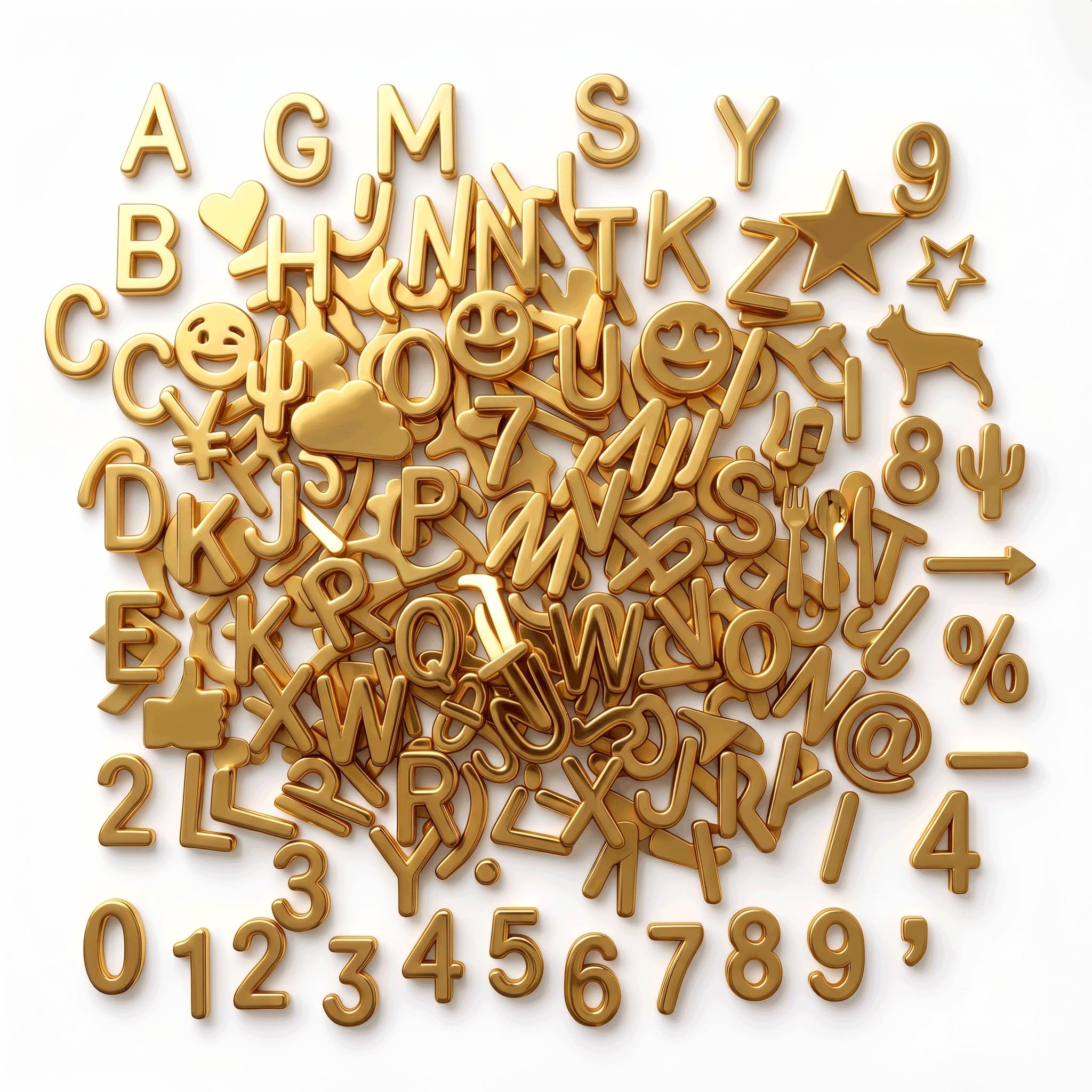 Letras de fieltro (doradas, 3/4 pulgadas)
