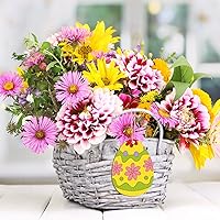 Vista 48 de 80 piezas de adornos de madera de primavera para pintar, 8 estilos de adornos de madera sin acabado para bricolaje, cortes en blanco