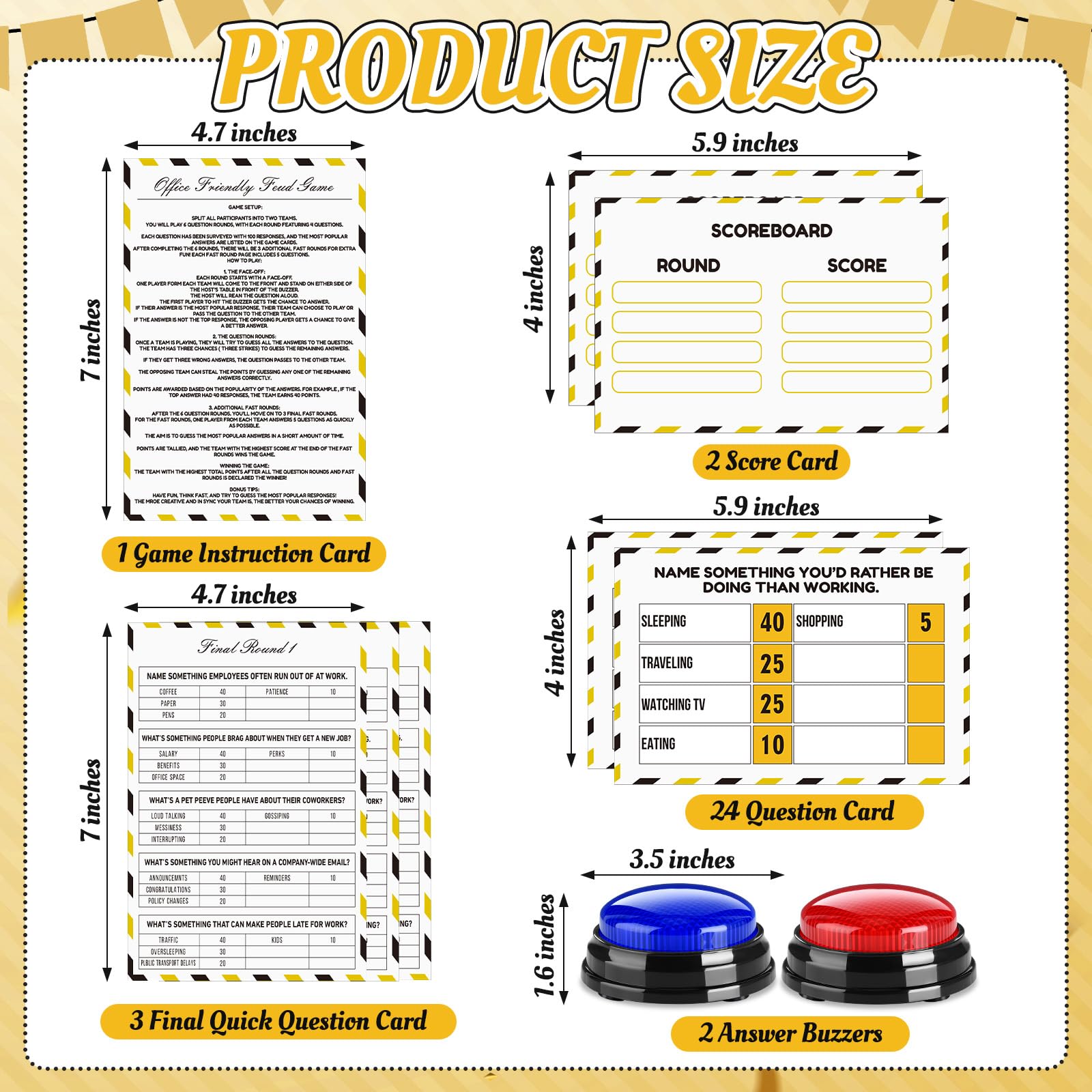 Thanksgiving Friendly Feud Game - Fun Party Game For Adults & Families | Guess Top Answers, Ice Breaker, Trivia Cards | Includes 15 Question Cards - View #8