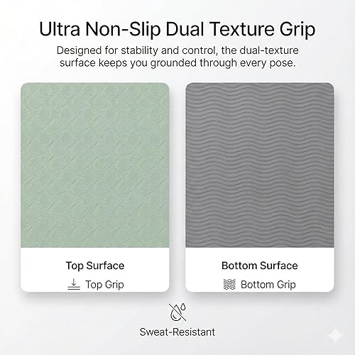 Miniatura 4 de Tapete de yoga TPE, ecológico, biodegradable de 0.236 pulgadas de grosor, antideslizante, para yoga, pilates, yoga caliente, fitness y ejercicio,