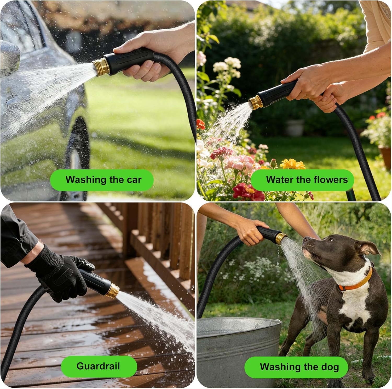 100ft Garden Hose Lightweight Flexible Water Hose, Abrasion Resistant, Kink Free, Durable Sturdy Hoses 2025 Up Graded Thicken Waterhose 700 PSI for Outdoor, RV, Marine, Convenient Storage, 3/4GHT