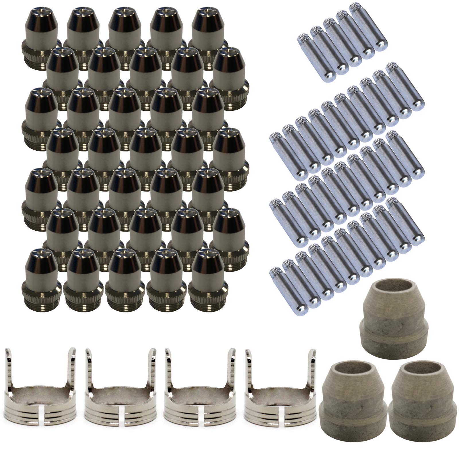 Lotos Plasma Cutter Consumables Sets for Brown Color LTP5000D and Brown Color LTPDC2000D, 77 Pieces