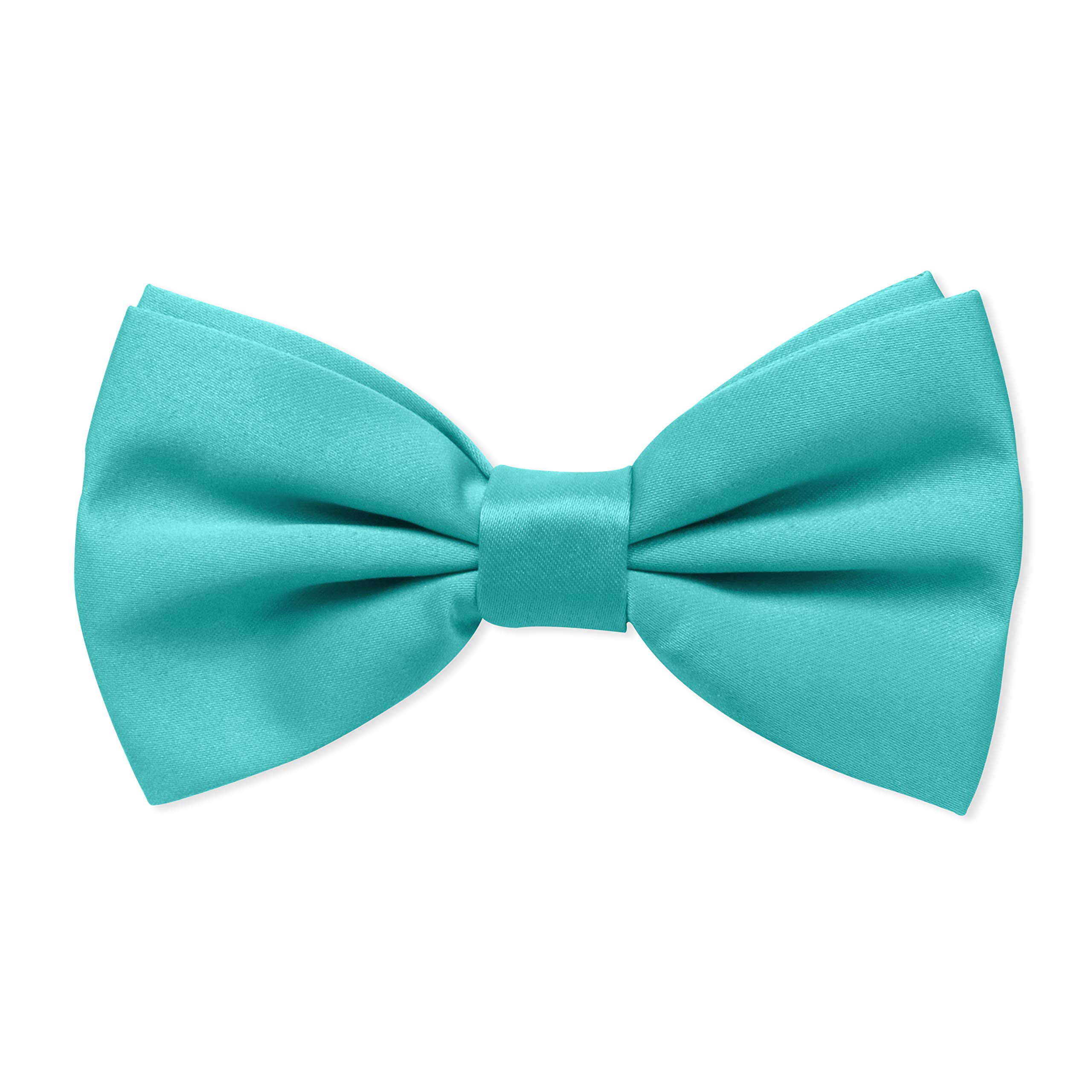 The Tie Company Men's Turquoise The Tie Co™ Premium Collection Satin Solid Colour Classic Plain Bow Tie - Pre Tied & Adjustable (Turquoise)