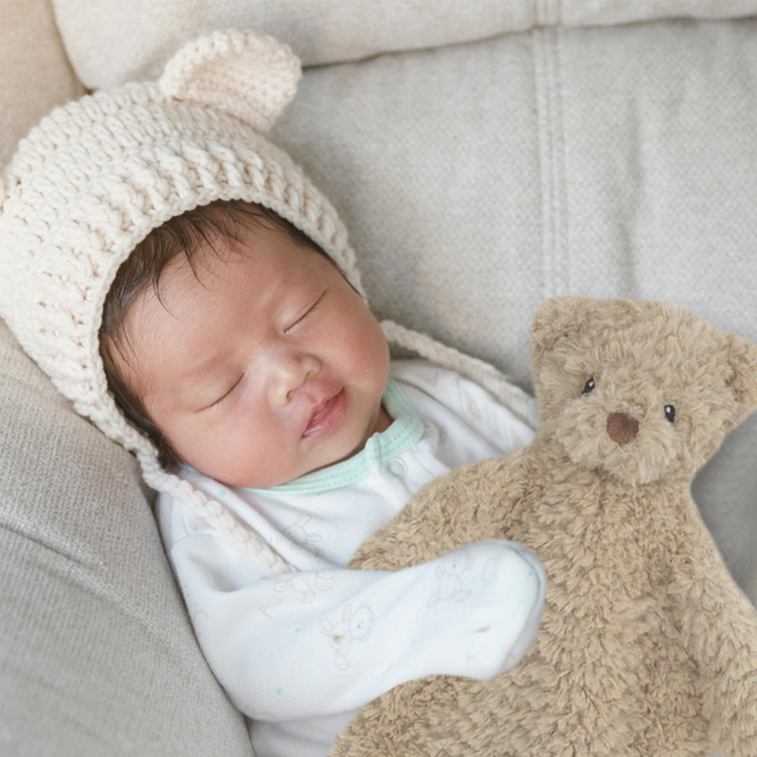 MON AMI Marshmallow Bear Security Blanket 15"/38cms, 15x8 inches - Image 2