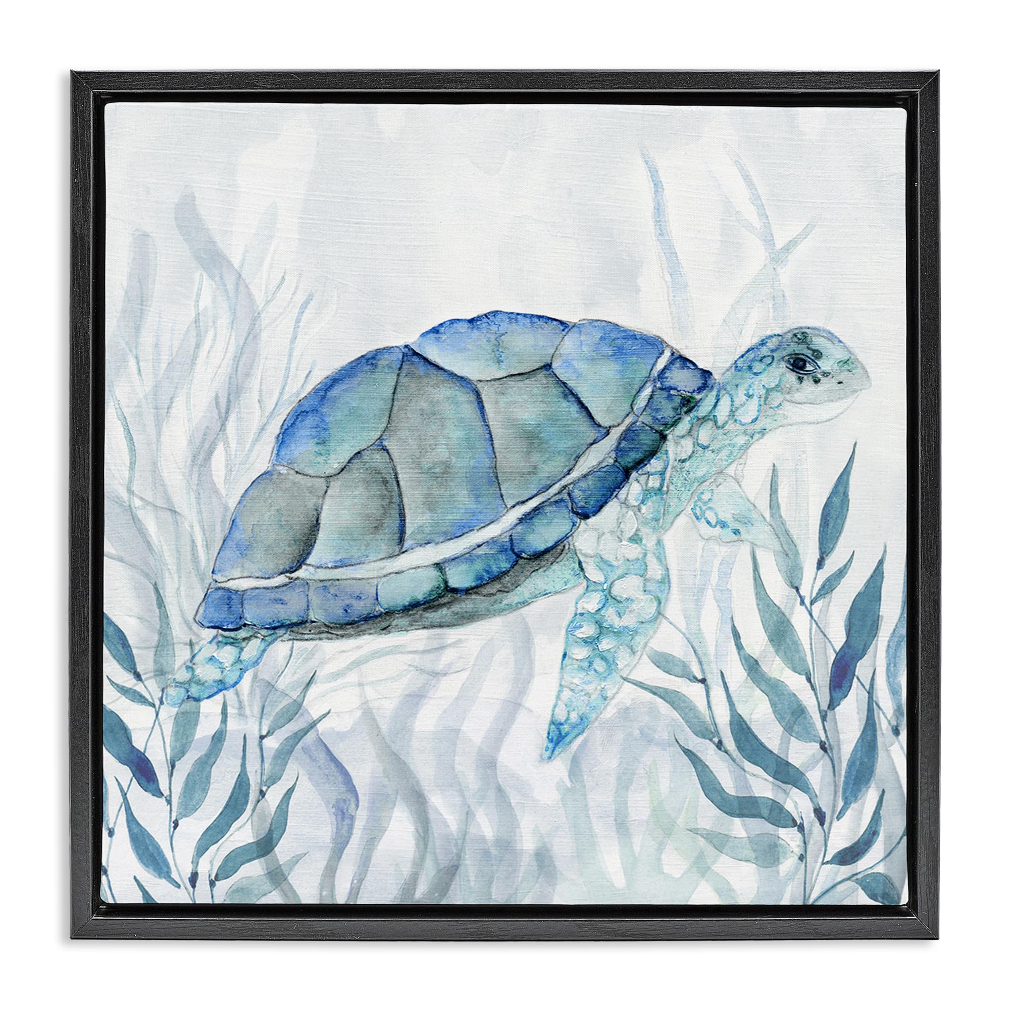 'Smiling Turtle Gaze'| Floating Frame Canvas Art