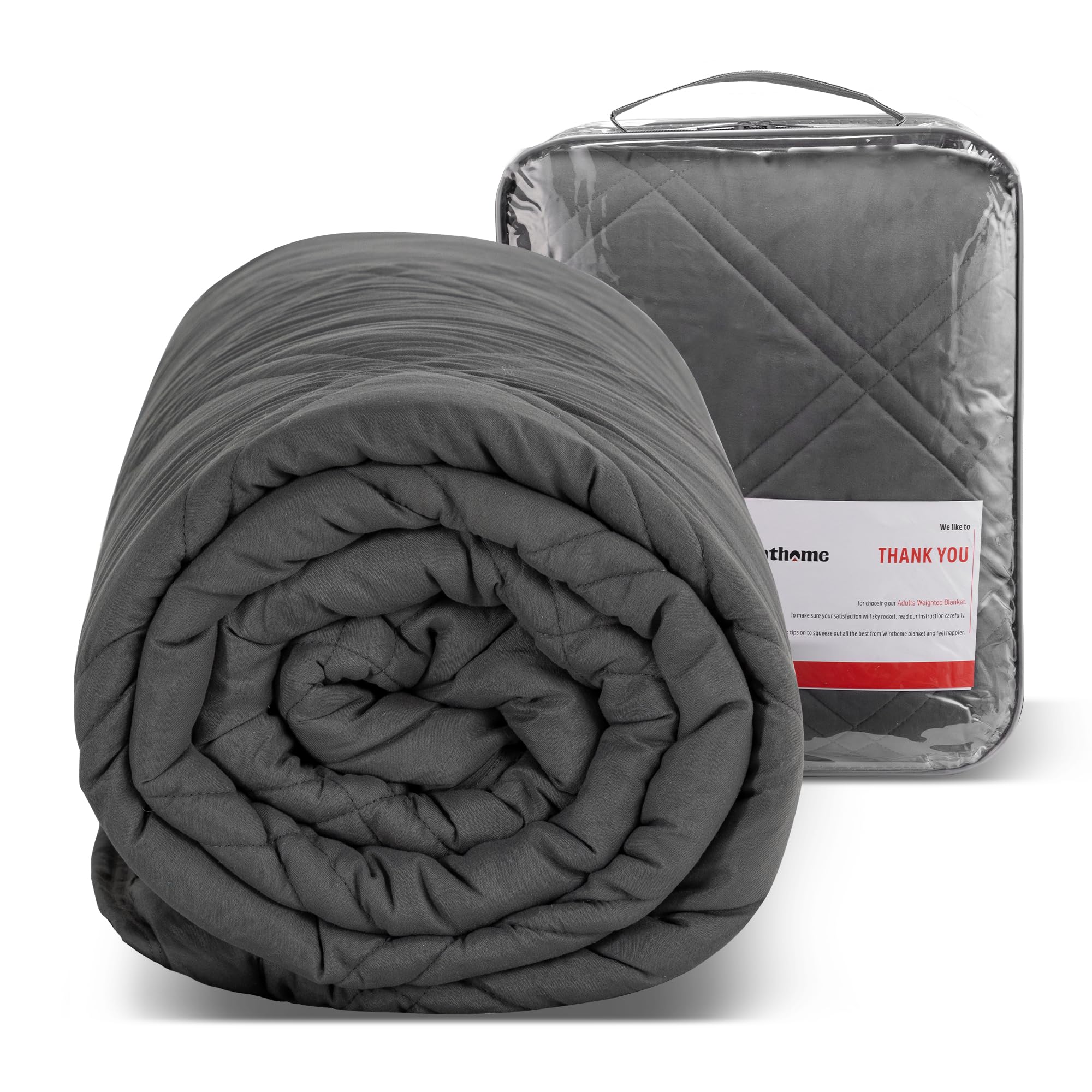 Winthome Weighted Blanket Adult, Heavy Blanket Designed for Insomnia, Anxiety and Stress Relief with Premium Glass Beads, Weighted Blanket Double QUEEN Size (Grey, 150x200cm 10kg) — image 1