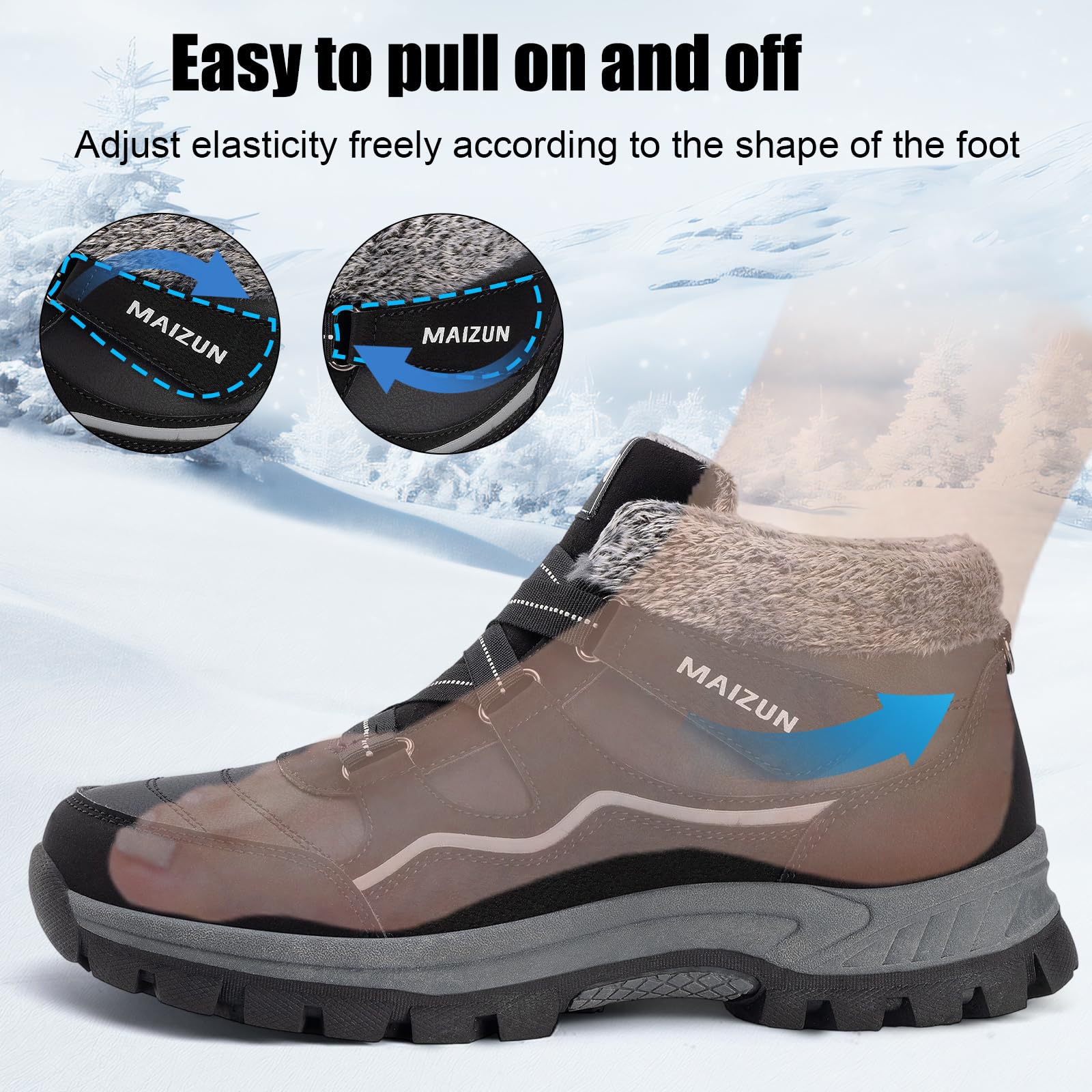Herren Schneestiefel Warm Gefütterte Winterstiefel