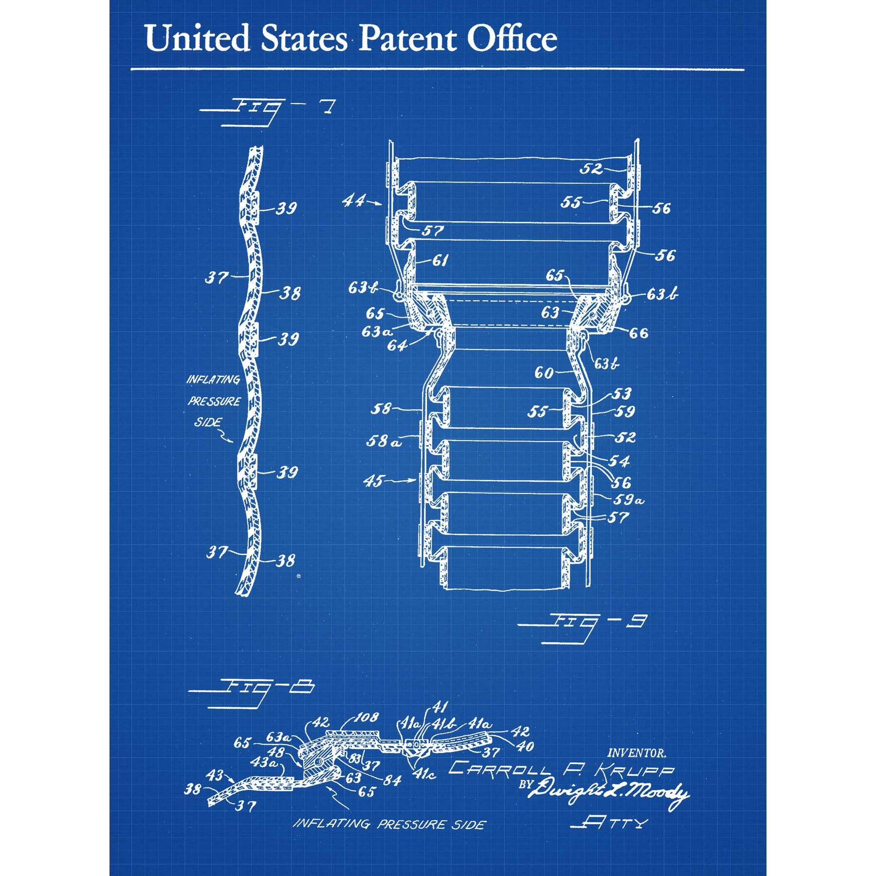 Krupp Goodrich High Altitude Inflatable Suit 1960 Patent Premium Wall Art Canvas Print 18X24 Inch