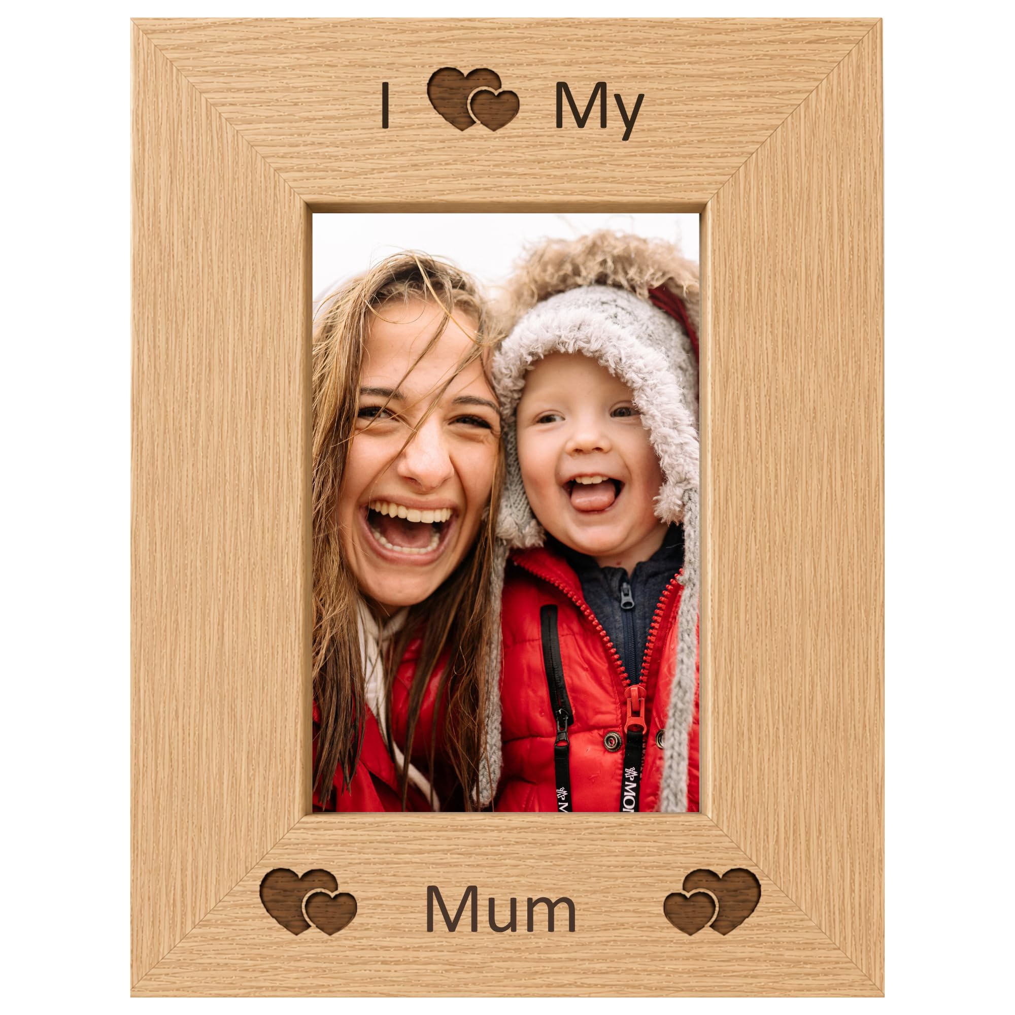 I Love My Mum 6x4 Oak Effect Photo Picture Frame Keepsake Gift