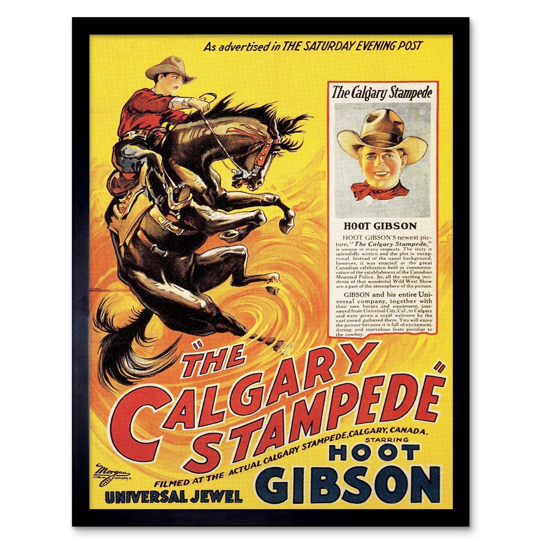 Amazon Com Movie Film Calgary Stampede Sport Western Rodeo Hoot Gibson Usa Art Print Framed Poster Wall Decor 12x16 Inch Sports Outdoors