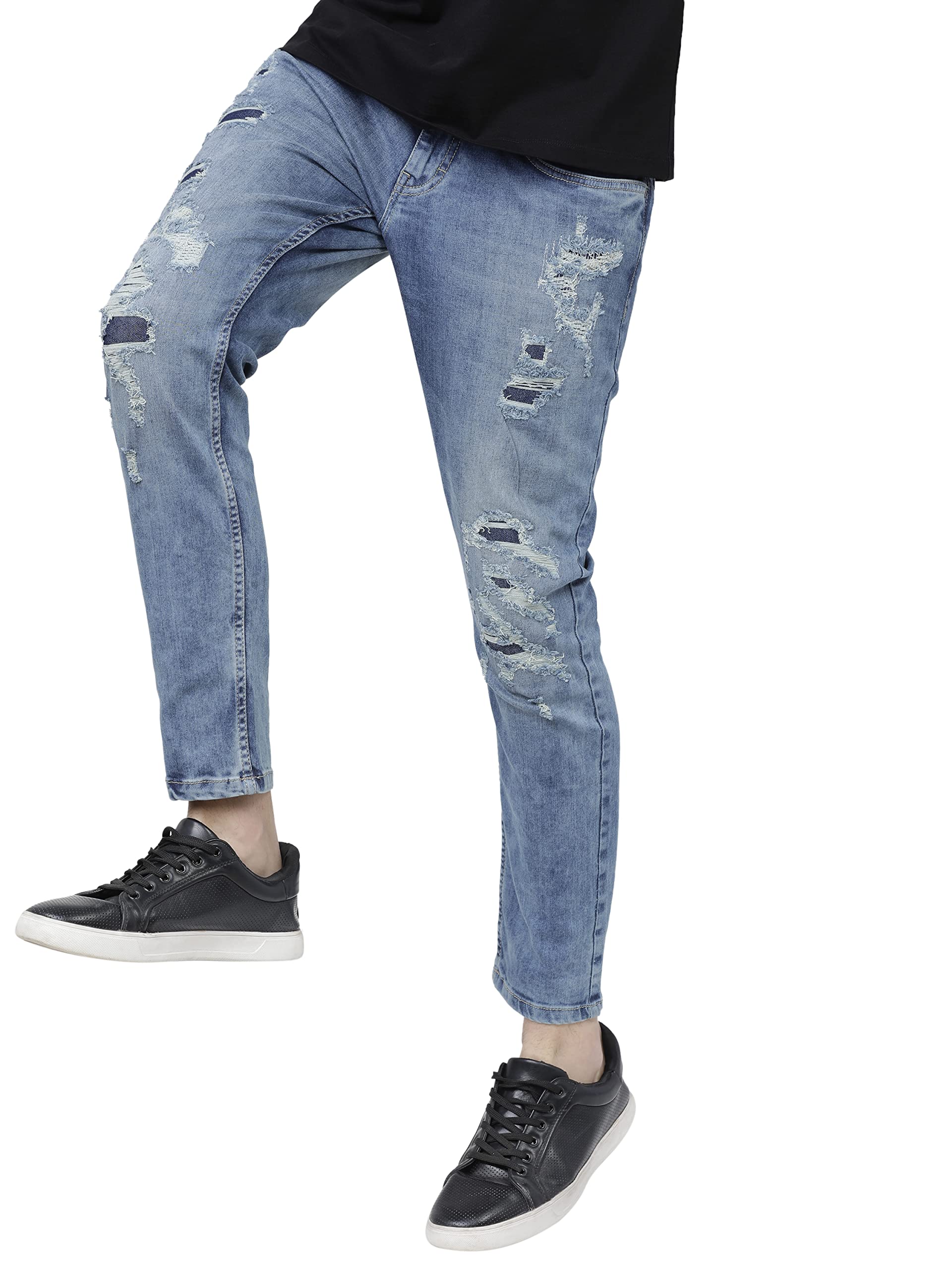 KETCHMen's Tapered Fit Mid Rise Jeans