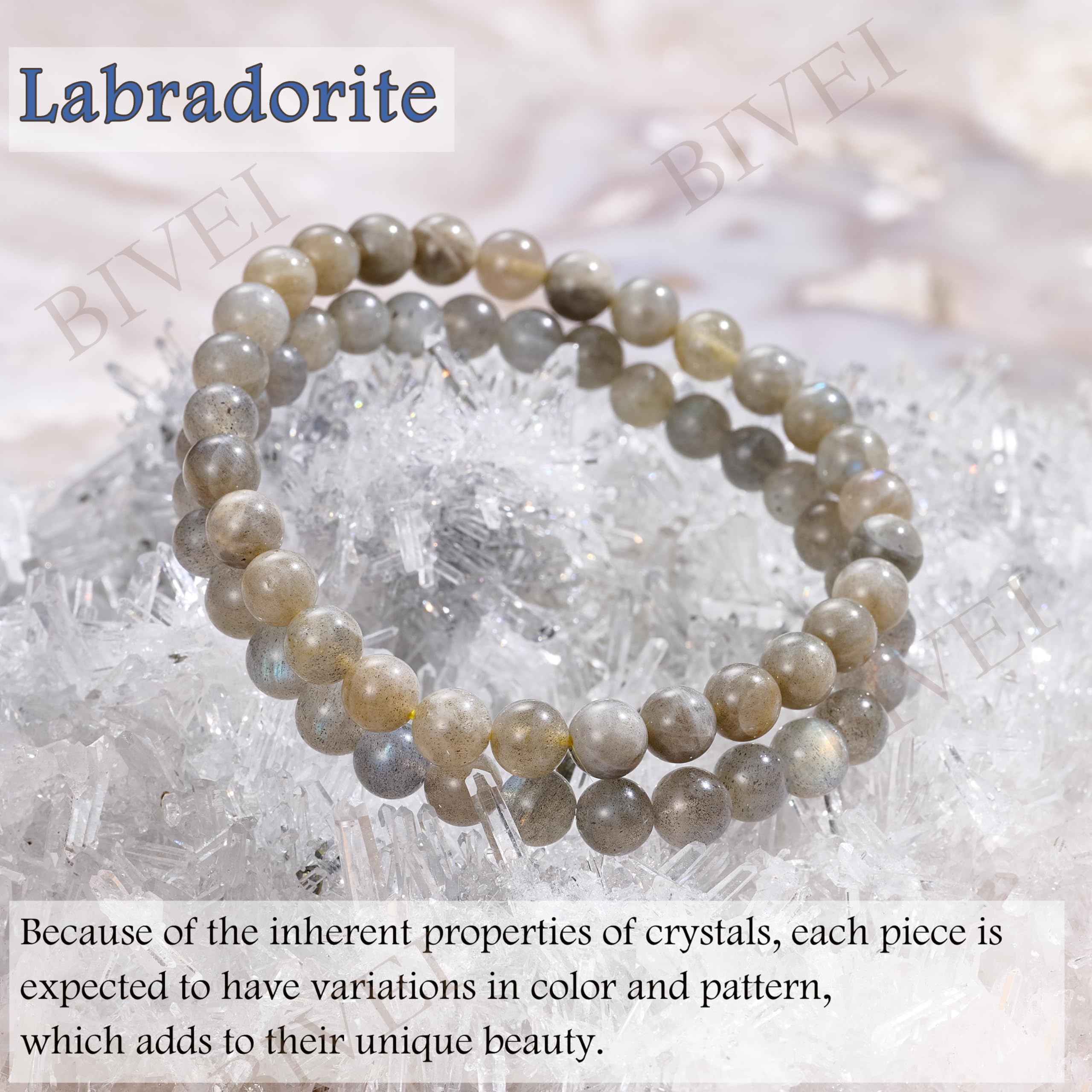 Bivei signora braccialetto perline 6mm semiprezioso cristallo naturale elastico elastico cristallo accessori regalo di yoga