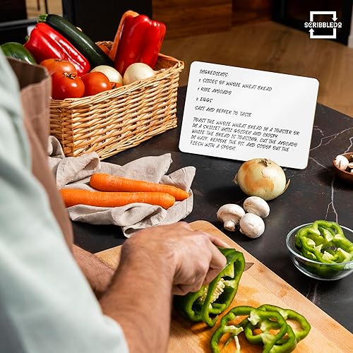 Miniatura 7 de Scribbledo Pizarra blanca pequeña de borrado en seco de 5 x 7 pulgadas, pequeña pizarra de borrado en seco, pizarras blancas personales de mano para