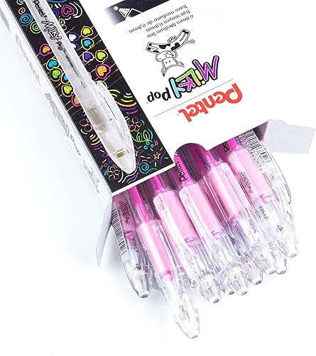 Miniatura 5 de Pentel Bolígrafo Milky Pop Pastel Gel, (0.8mm) Línea mediana, Tinta rosa - K98-LP (caja de 12 bolígrafos)