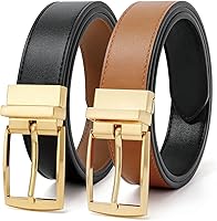 Vonmelli Reversible Faux Leather Belt for Women - 2-in-1 Trim-to-Fit Jeans, Pants & Dress Belt, Black/Brown Flip