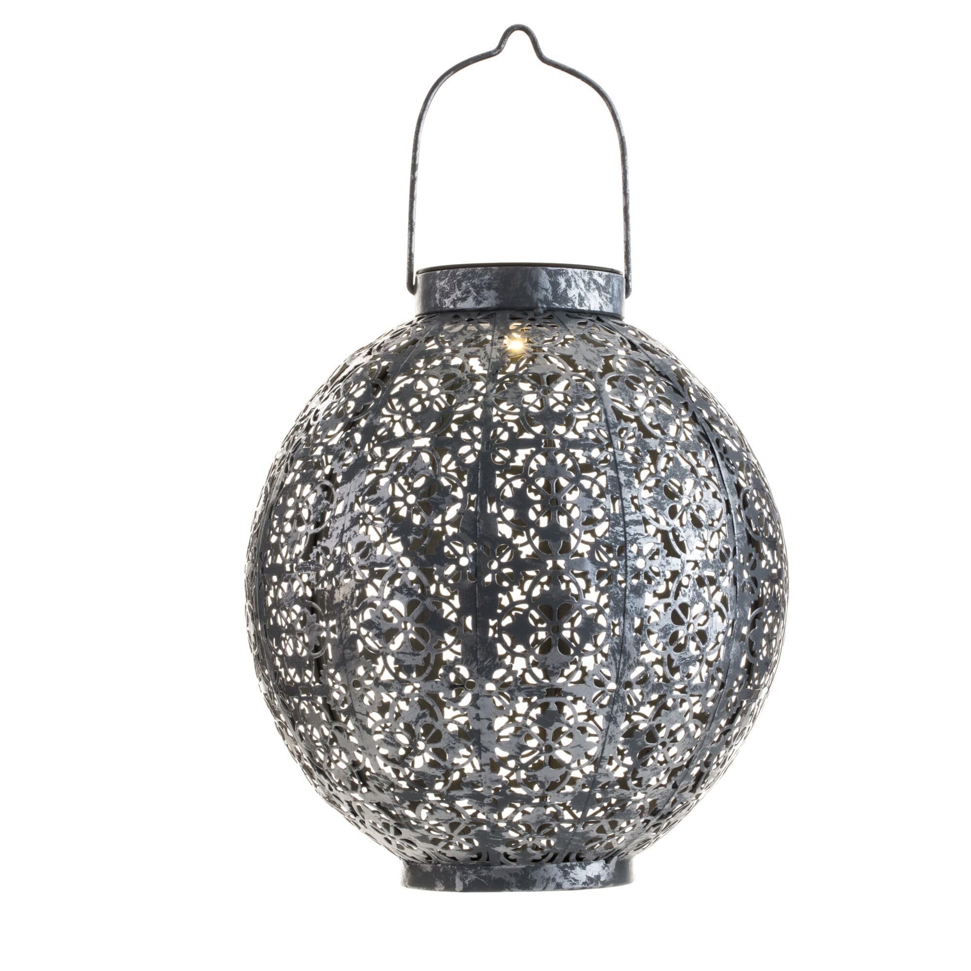 Pauleen Women's Silver 48069 Sunshine Aura Solar Lantern In Moroccan For Outdoor Use – Balcony Or Garden
