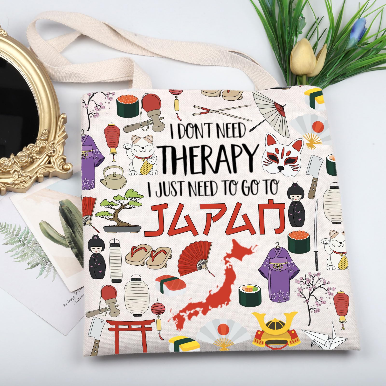 KUIYAI Japan Trip Tote Bag Japan Vacation Shoulder Bag Tokyo Lovers Gift Japanese Theme Souvenir Gift Japan Culture Gift