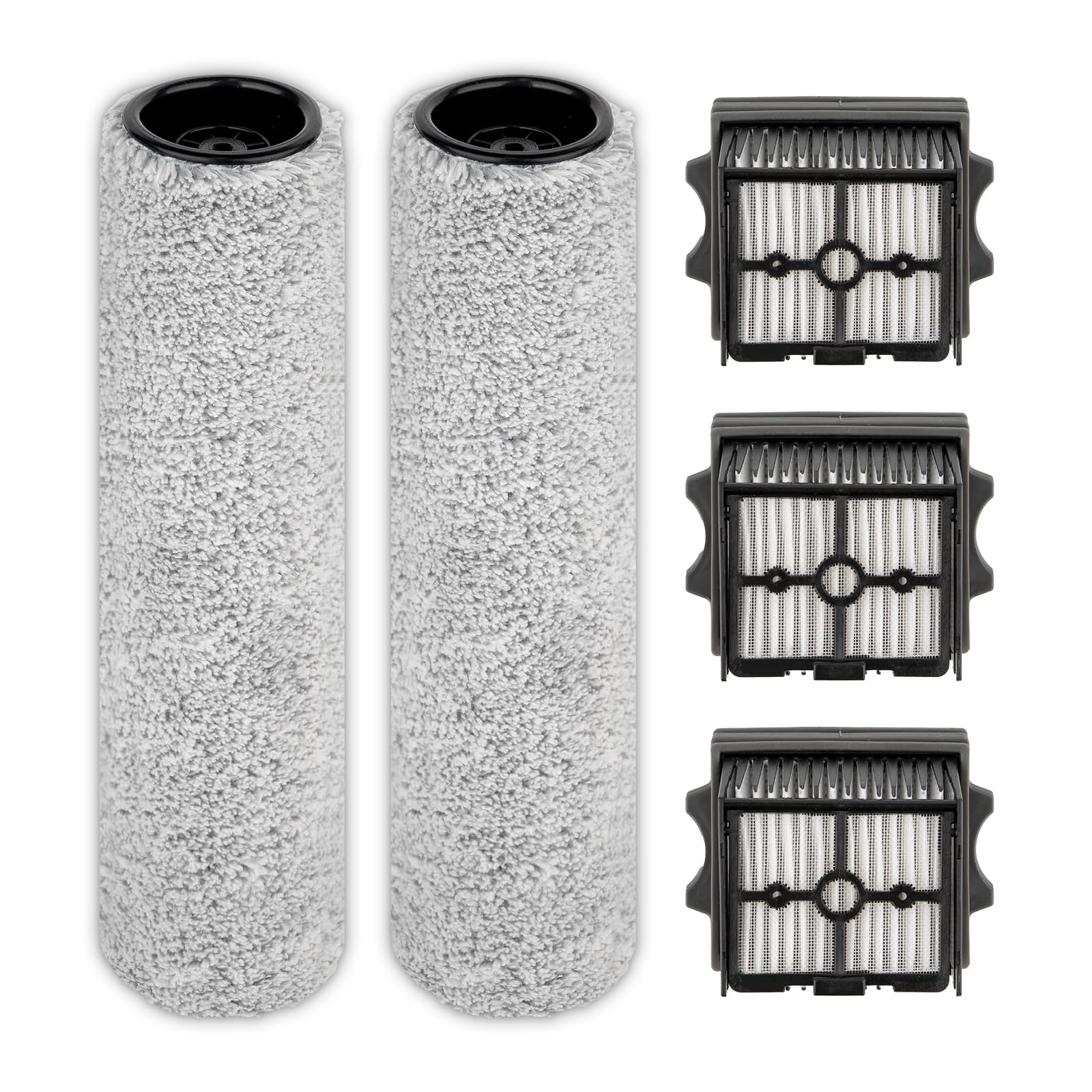 (5 Pices) Floor One S9 Artist Pro Brush Rollers and HEPA Filters Compatible with Tineco Floor One S9 Artist Pro Wet Dry Vacuum Cleaner (Excluding Handle), 2 Brush Rollers, 3 HEPA Filters