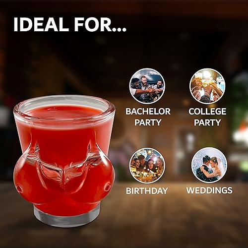 Miniatura 5 de KAVE 22 Juego de 3 vasos de tequila de alta calidad con modelos únicos en forma de cuerpo vasos de chupito geniales de 10fl oz ideales para