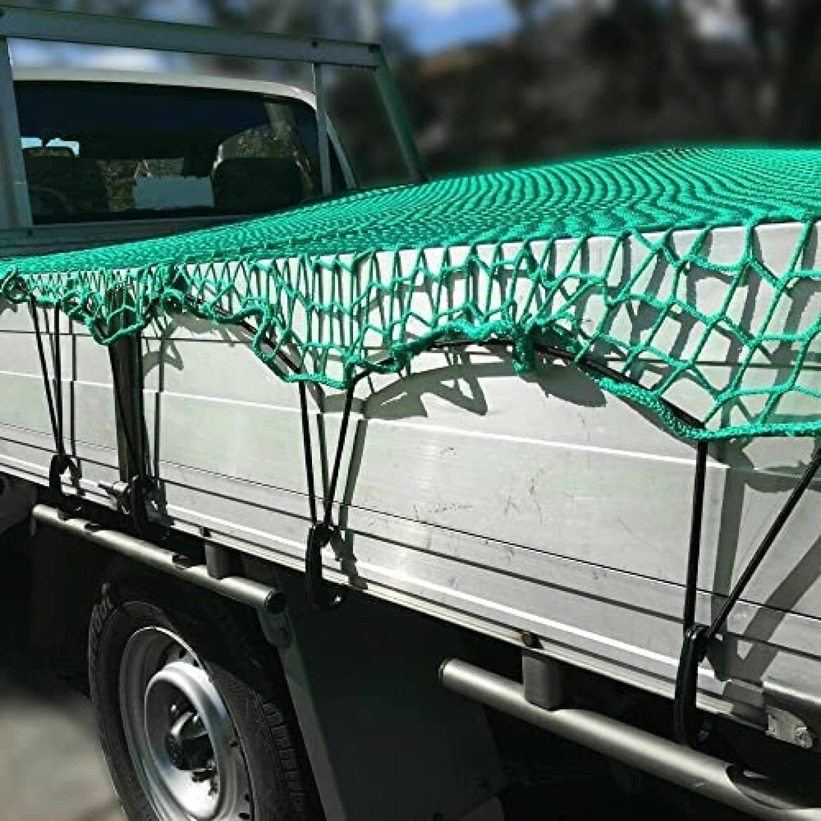 Red de carga resistente para caja de camioneta, extensión de transportador de carga en el techo, con 15 mosquetones, red de seguridad para barco de remolque