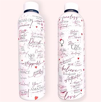 Girl Boss 24oz Motivational Water Bottle Stainless Steel, Vacuum Insulated, Daily Affirmations, Boss Lady Gifts for Women, Positive Gift for Work, Travel, Gym, Office