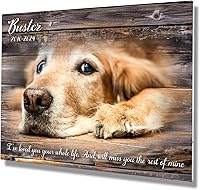 MUNDAZE Custom Pet Memorial Portrait - Personalized Dog Cat Photo Glossy Metal Print Sympathy Gift USA Made