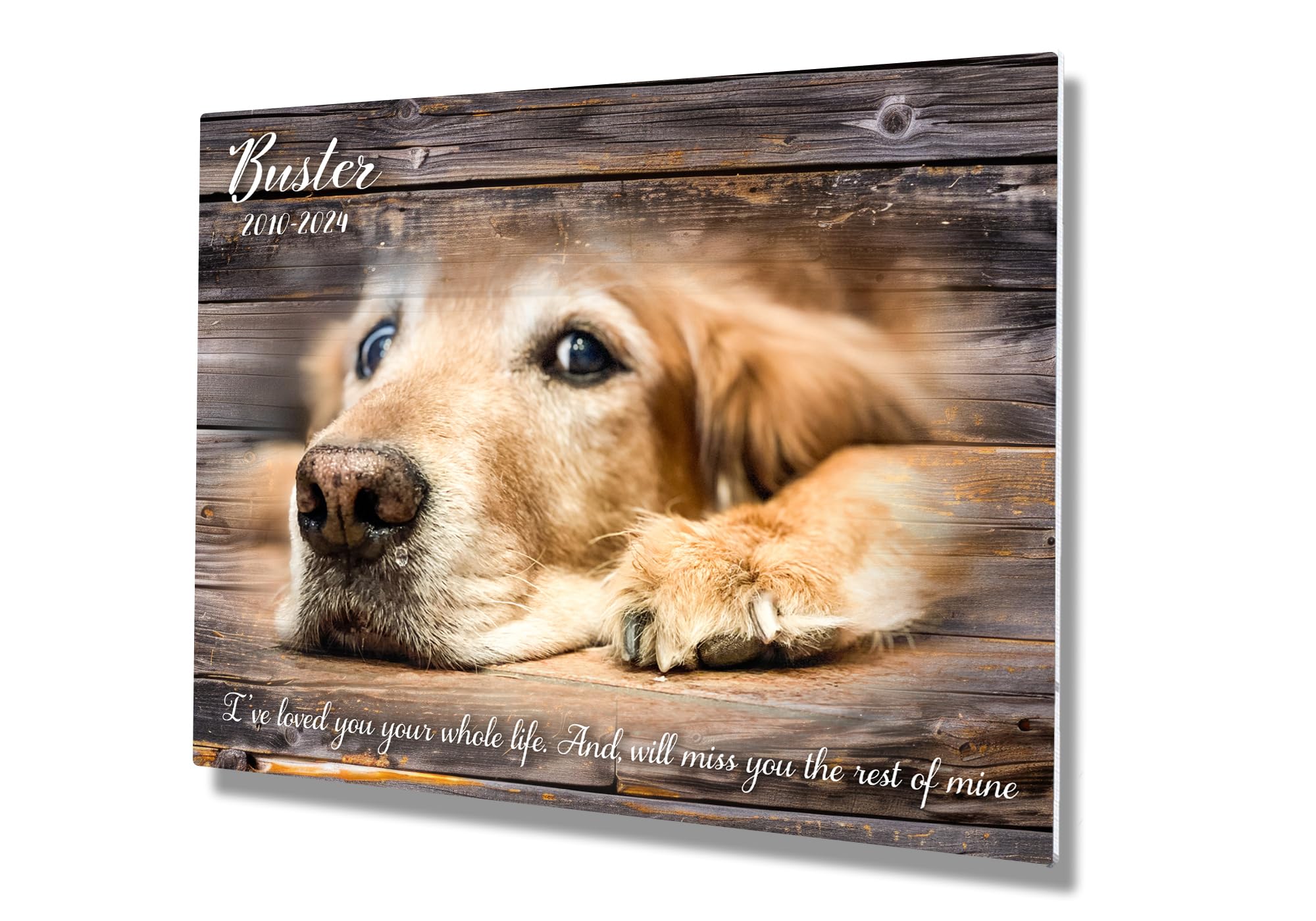 MUNDAZE Custom Pet Portrait Memorial Photo – Personalized Dog or Cat Loss Gift – Glossy Metal Print with Your Pet’s Photo – Sympathy Keepsake – Made