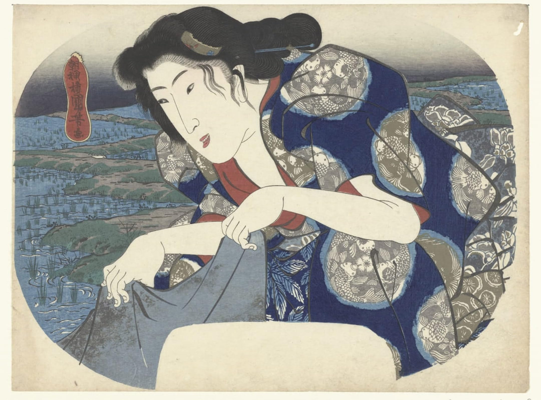 ARTXLXXBN Famous Painting Art Wall Decor Abstract Art Picture Clothes Washing Woman by Utagawa Kuniyoshi Animal Pictures for Home Decor 60x90cm