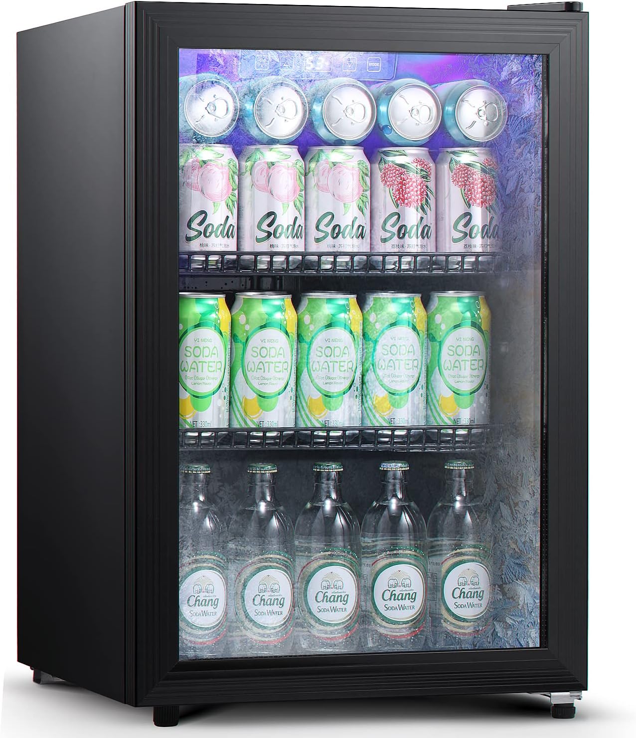 Crzoe 2.4 Cu.ft Wine and Beverage Refrigerator, Mini Fridge with Glass Door for Soda Beer or Wine, Mini Bar Beer Fridge for Home,Office,or Bar with Adjustable Removable Shelves