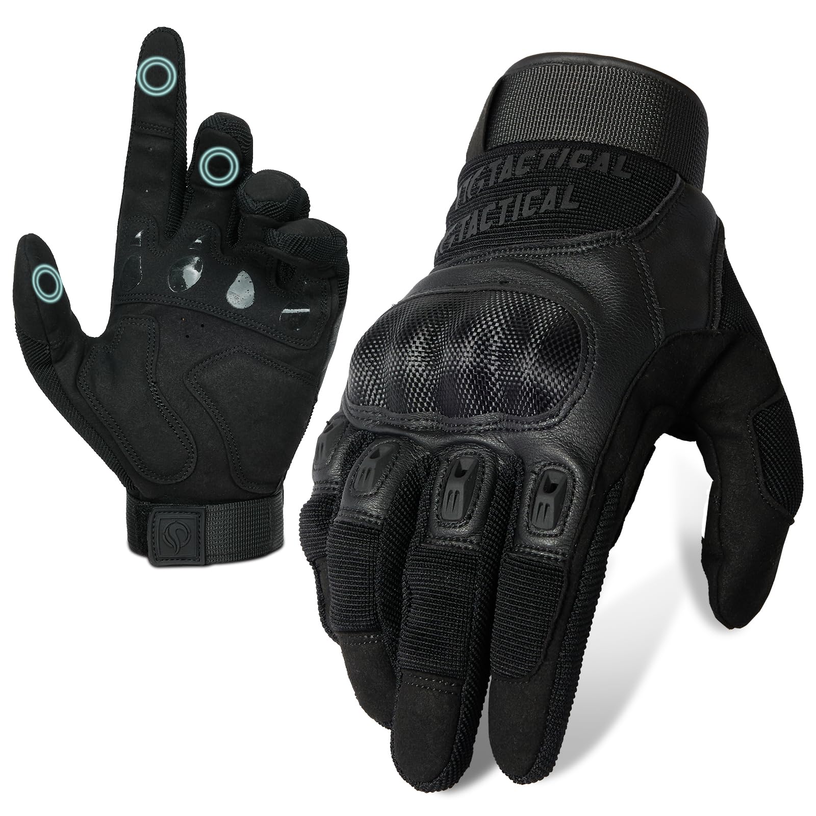 1TG Tactical Guanti tattici, guanti da moto touch screen con paraschette in fibra di carbonio, guanti militari per uso militare, per moto, caccia e sicurezza