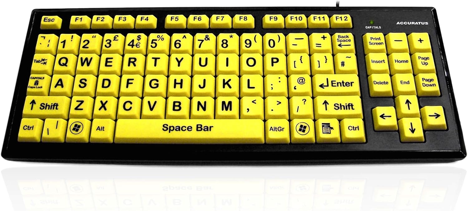 Accuratus Monster 2 - USB High Visibility Keyboard with Extra Large ...