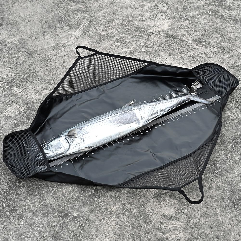 Angel-Landematte, 120 cm, PVC, zum Abhaken, Wiegetasche, mit digitalem Skalenschutz, für See, Fluss, Angler, Reisen, Schwarz