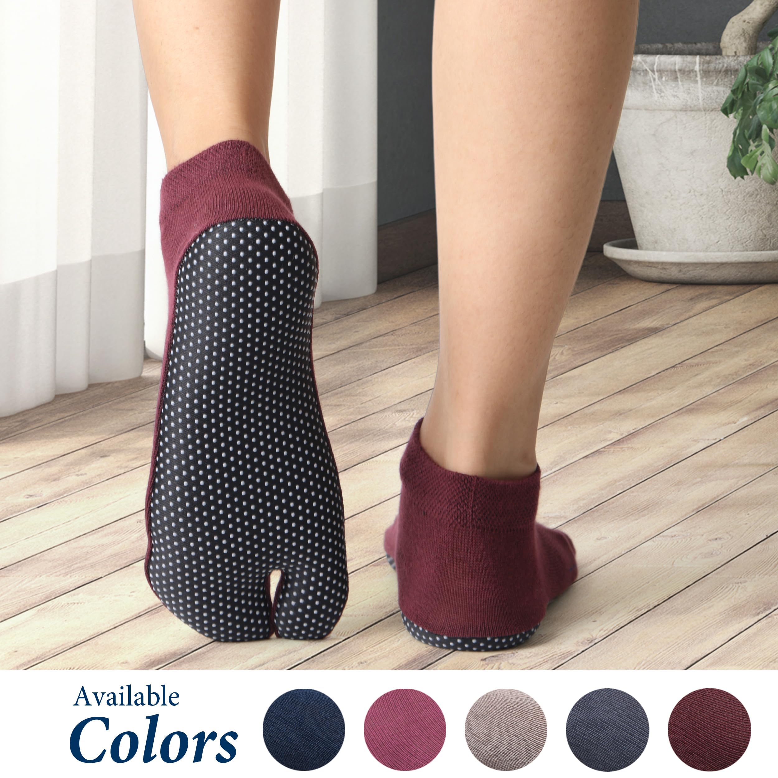 Footmate Socks Pack Of 5 Anti Skid Sponge Bottom Toe Ankle Cotton Socks for Women 2