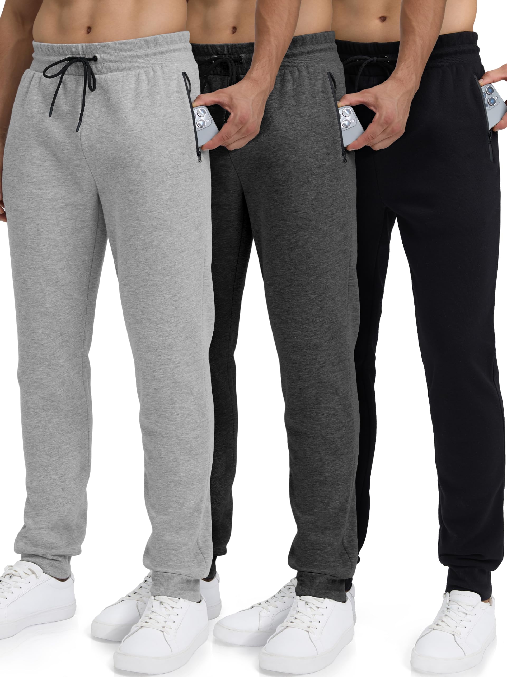 Loofure Sweatpants 3-Pack Fleece Joggers
