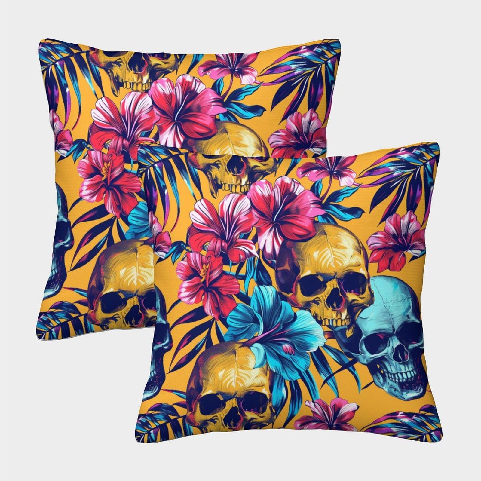 kaiyun 2 Pack Hawaiian Pattern,Tropical Flowers 3D Cushion Cover Pillow Cover Sofa Outdoor Decoration Square 45x45cm