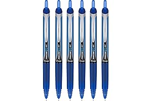 Precise V7 RT Retractable Rolling Ball Pens, Fine Point, Blue Ink, 6 Pack