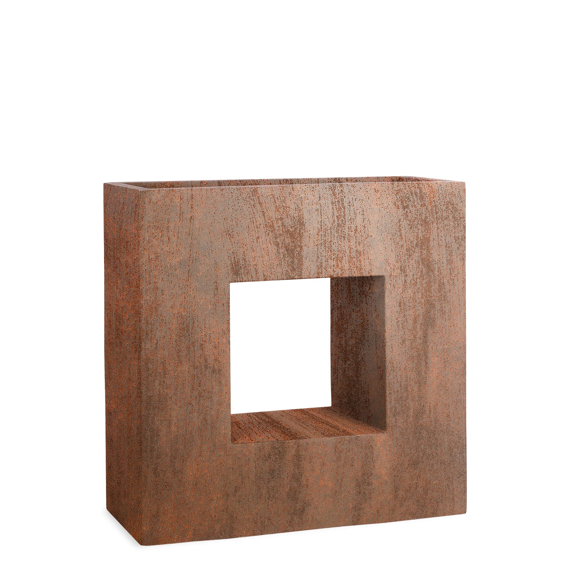 Pflanzwerk® Jardinera Fibra de Vidrio Vista Rejilla Moreno 66x66x28cm *Maceta a Prueba de heladas* *Protección UV* *Calidad Europeo*
