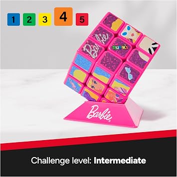 Rubiks Cube, Barbie Cube, Celebrate Barbies 50th Anniversary, Problem-Solving Brain Teaser, Classic Color-Matching Puzzle, Fidget Toy, Sensory Puzzle for Adults, Teens, Kids, for Ages 8 & Up