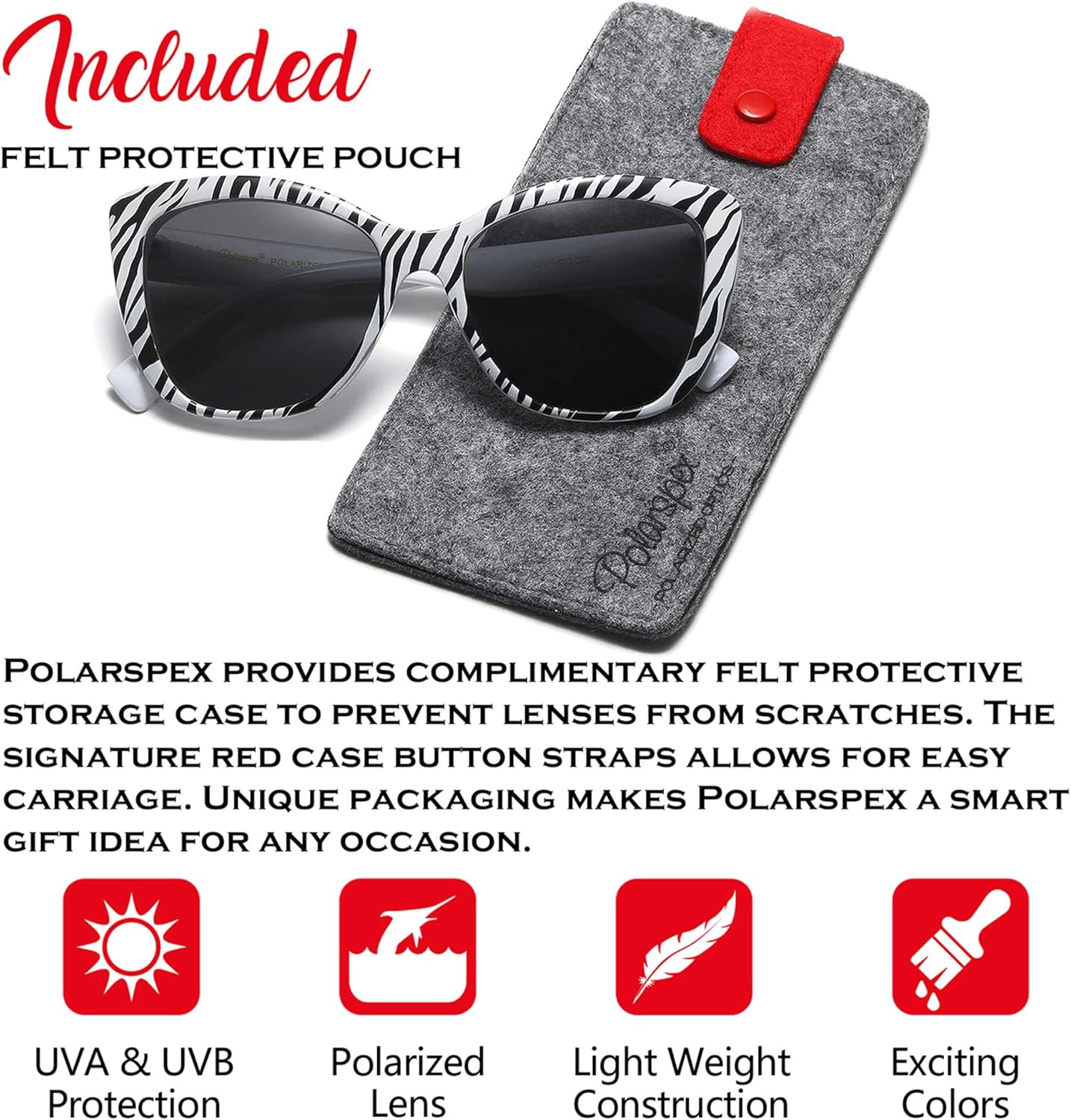 PolarSpex Polarized Cat Eye Sunglasses for Women – Oversized UV400 Celebrity Fashion Sun Glasses for Beach or Driving - Image 2