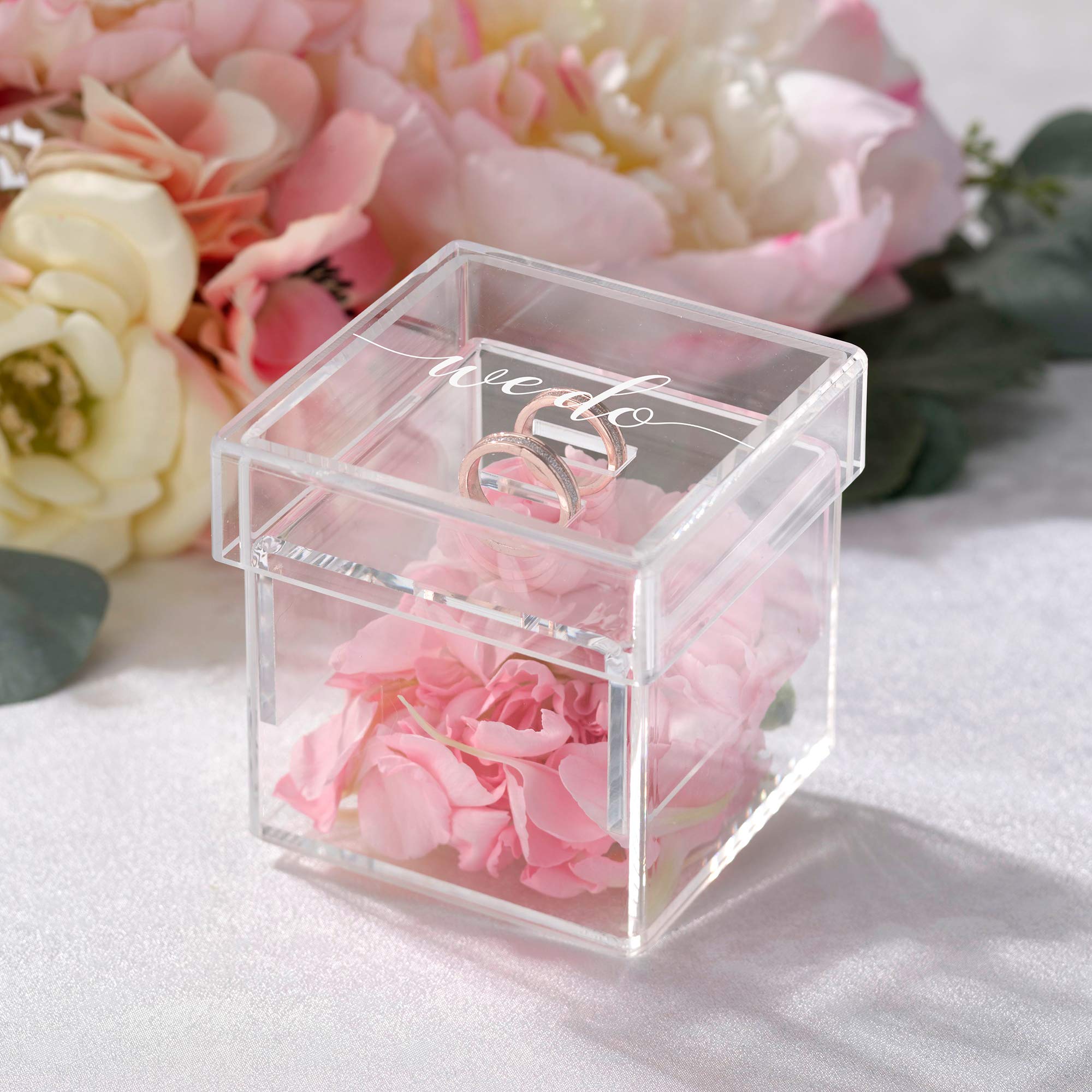 Lillian Rose RA850 Ringkissen aus transparentem Acryl, 3,25 x 3,25 x 3,15 cm