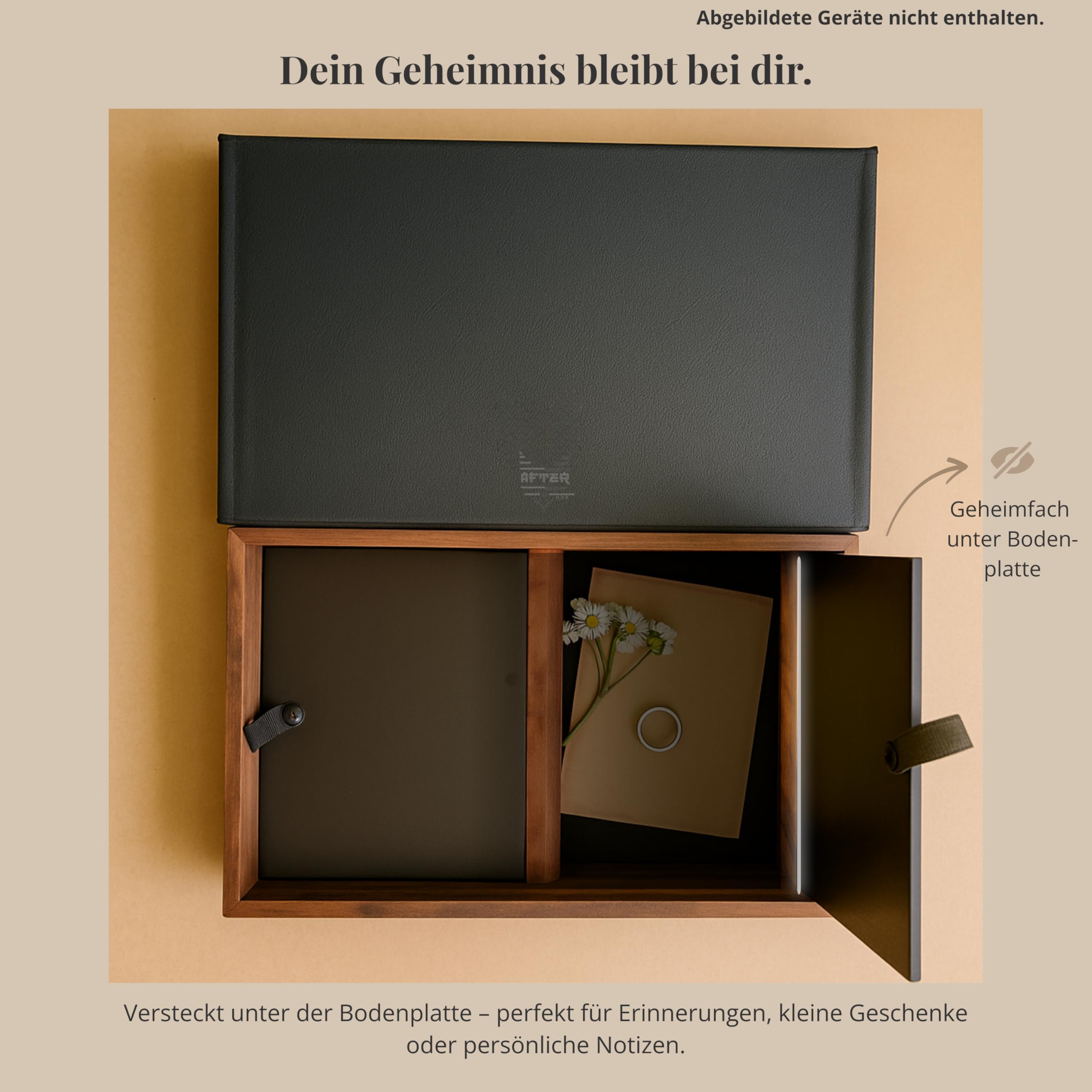 Schreibtisch Organizer Holz im Buch-Design mit Geheimfach, Walnut Wizard Desk Setup Zubehör mit Kabelführung & Handyhalterung, inkl. Massivholz Watch-Halter, Geschenk für Männer zum Vatertag