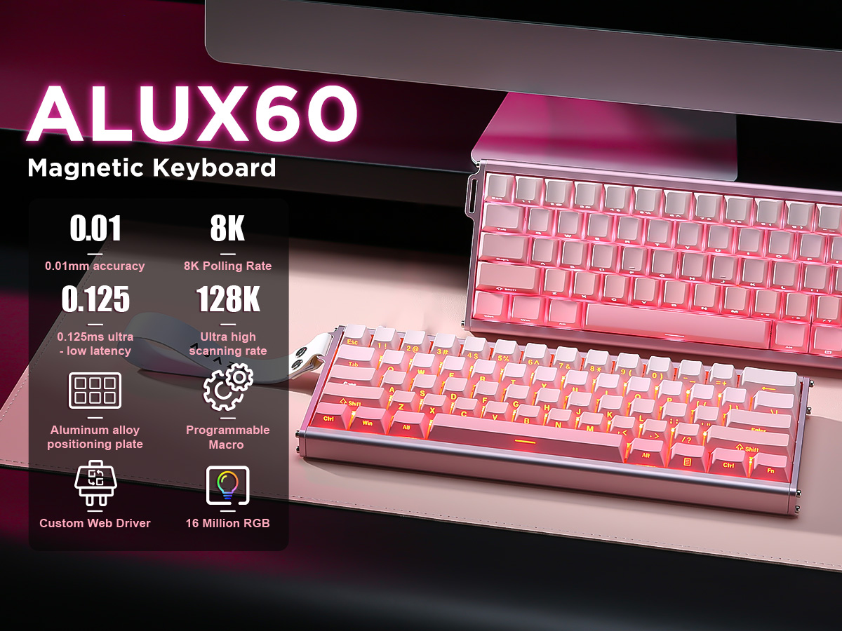 【付属品完備】Ajazz Alux60HE Plus ピンク Amazon.com: MIKIBY Alux60 Gaming Keyboard Wired, Hall Effect